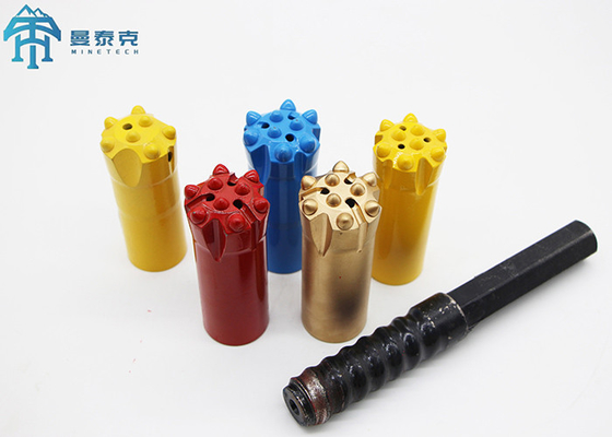 T38 64mm 스레드 버튼 비트 고강성 합금 강철 및 텅프스텐 탄화로 만든